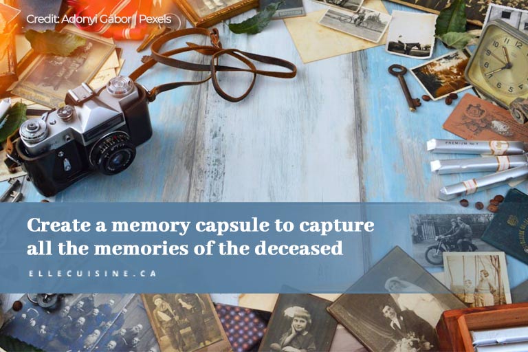 Create a memory capsule to capture all the memories of the deceased