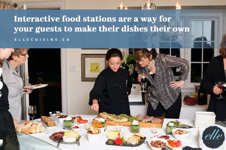 Interactive food stations are a way for your guests to make their dishes their own